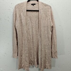 Verve Ami Medium Womens Cardigan Pink‎ Speckled Open Front Split Side